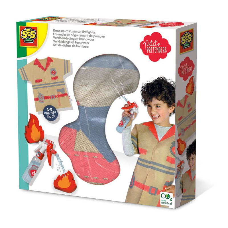 SES CREATIVE Petits Pretenders Firefighter Dress Up Costume Set, 3 Years and Above