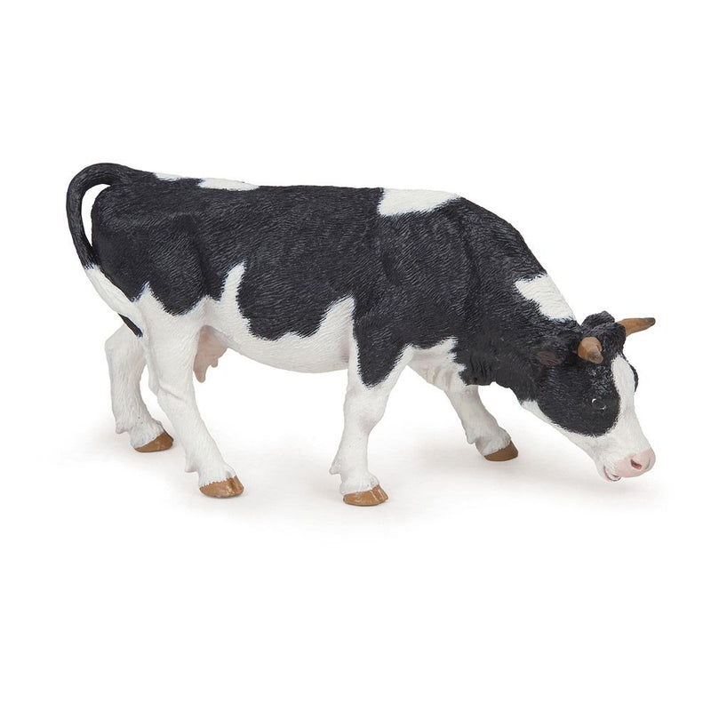 PAPO Farmyard Friends Black & White Grazing Cow Toy Figure, Three Years or Above, Black/White