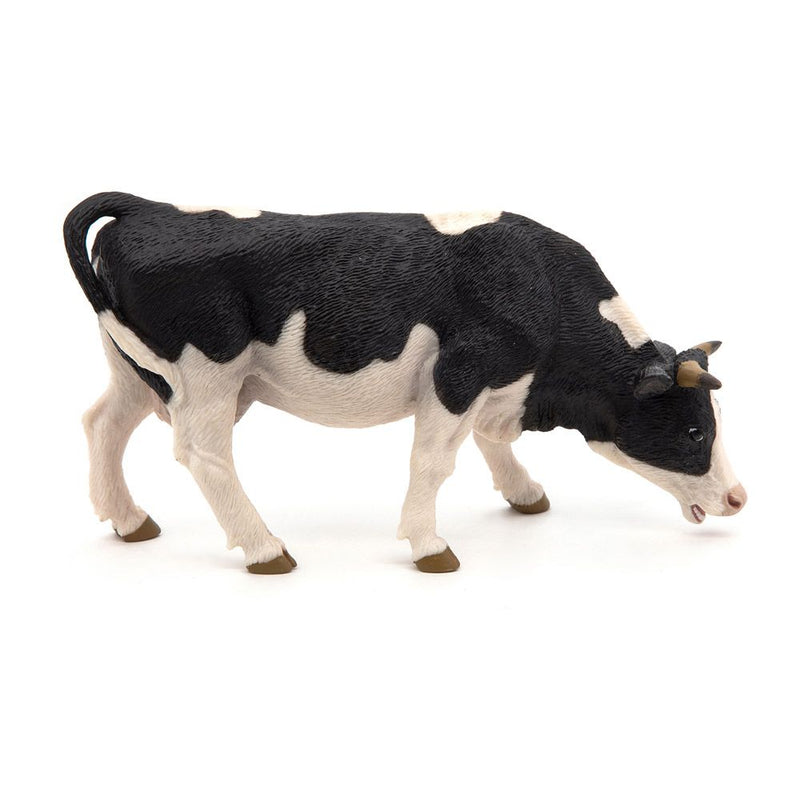 PAPO Farmyard Friends Black & White Grazing Cow Toy Figure, Three Years or Above, Black/White