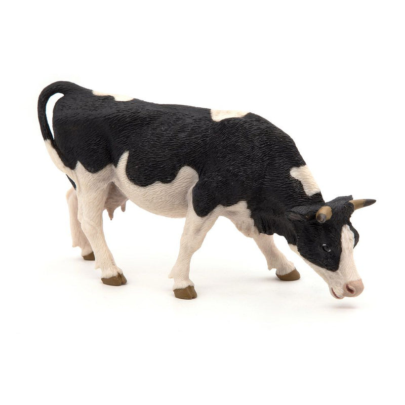 PAPO Farmyard Friends Black & White Grazing Cow Toy Figure, Three Years or Above, Black/White