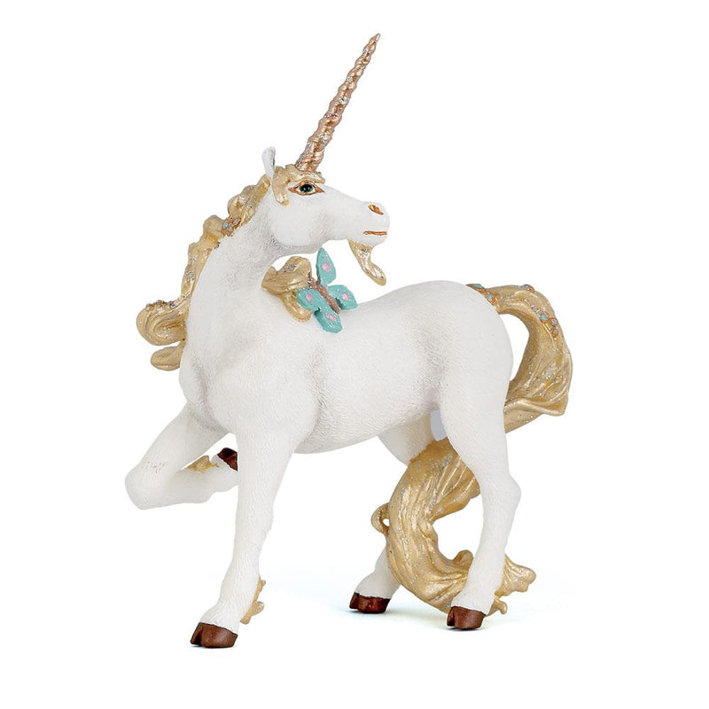 PAPO The Enchanted World Golden Unicorn Toy Figure, 3 Years or Above, White/Gold