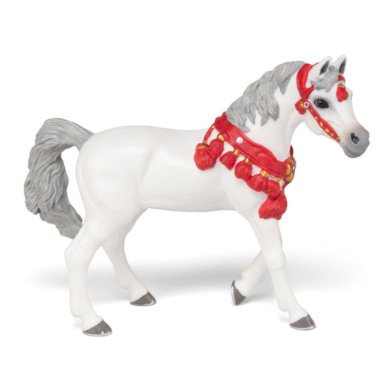 PAPO Horses and Ponies White Arabian Horse in Parade Dress Toy Figure, 3 Years or Above, White