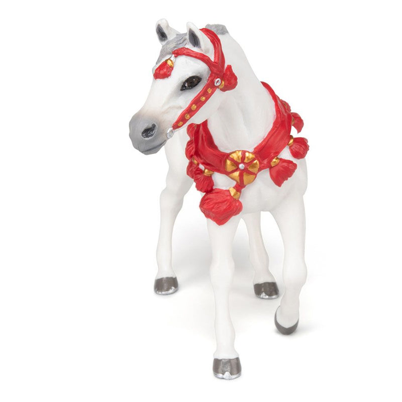PAPO Horses and Ponies White Arabian Horse in Parade Dress Toy Figure, 3 Years or Above, White