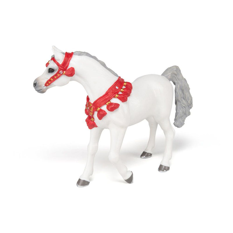 PAPO Horses and Ponies White Arabian Horse in Parade Dress Toy Figure, 3 Years or Above, White