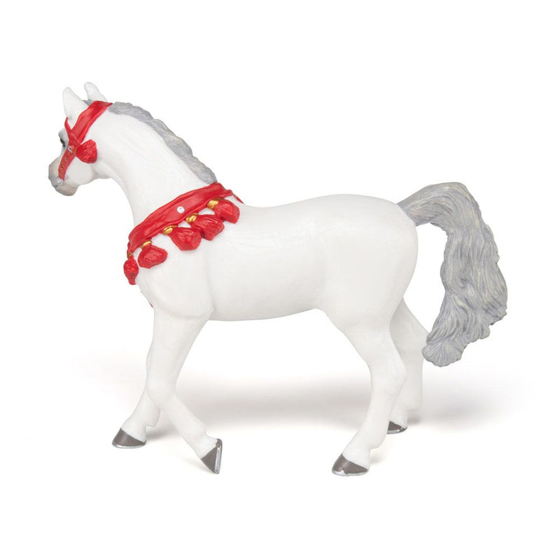 PAPO Horses and Ponies White Arabian Horse in Parade Dress Toy Figure, 3 Years or Above, White