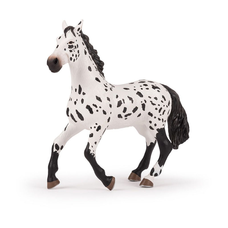 PAPO Large Figurines Large Appaloosa Horse Toy Figure, 3 Years or Above, White/Black