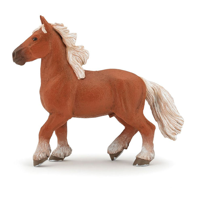 PAPO Horses and Ponies Comtois Horse Toy Figure, 3 Years or Above, Brown/White