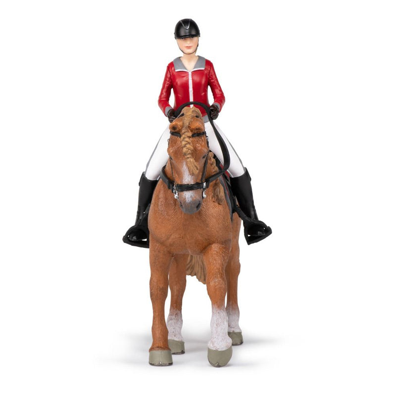 PAPO Horses and Ponies Walking Horse and Horsewoman Toy Figure, 3 Years or Above, Multi-colour