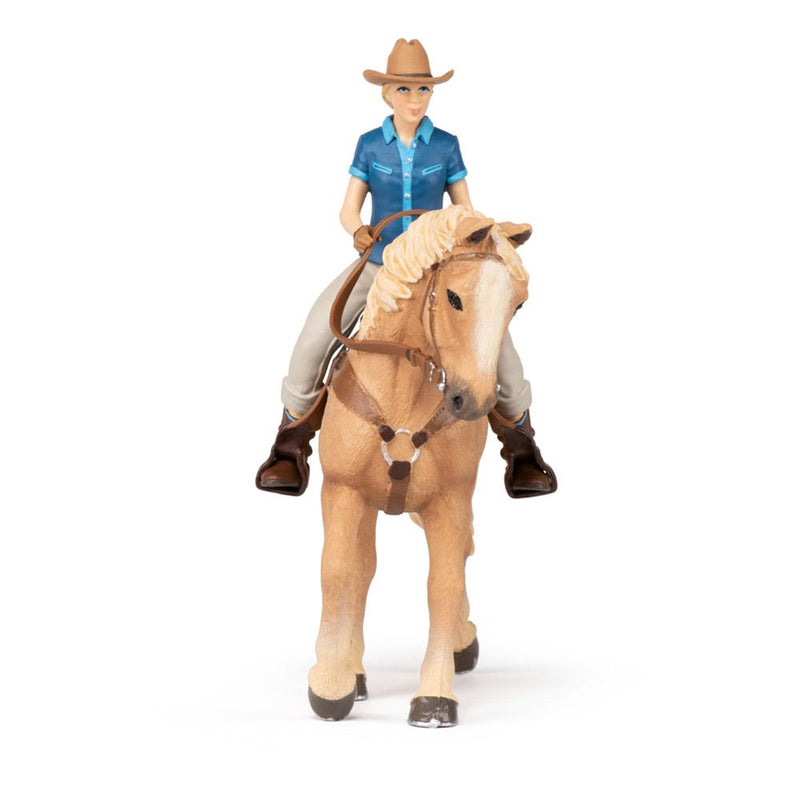 PAPO Horses and Ponies Cowgirl and Her Horse Toy Figure, 3 Years or Above, Multi-colour