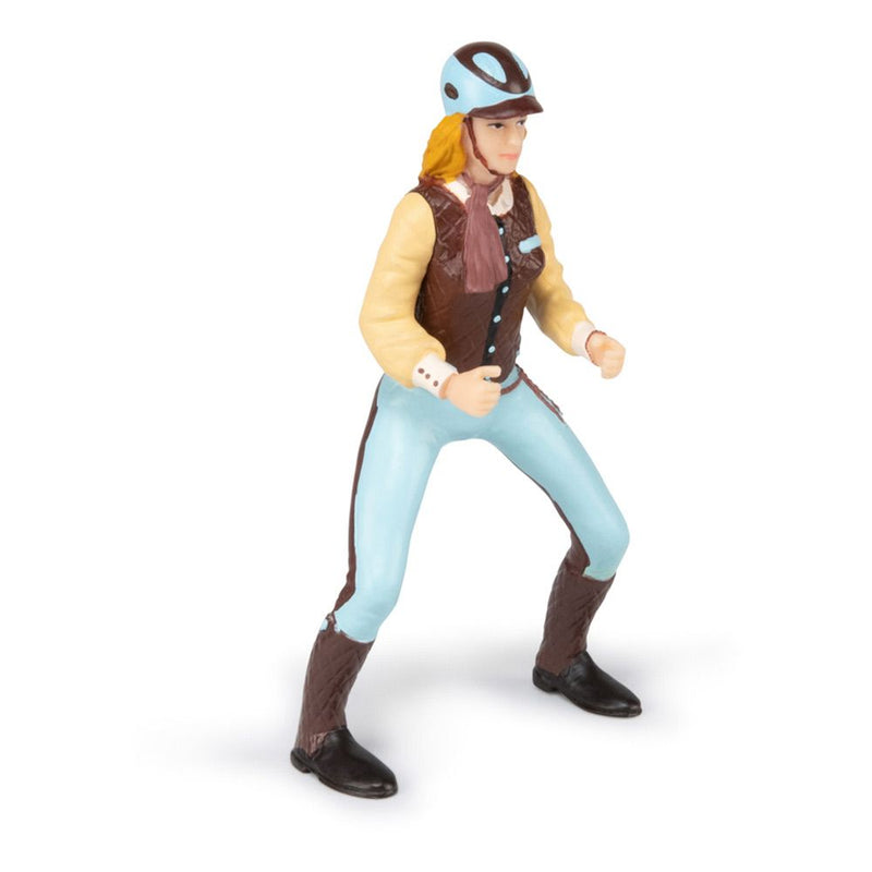 PAPO Horses and Ponies Blue Trendy Rider Toy Figure, 3 Years or Above, Multi-colour
