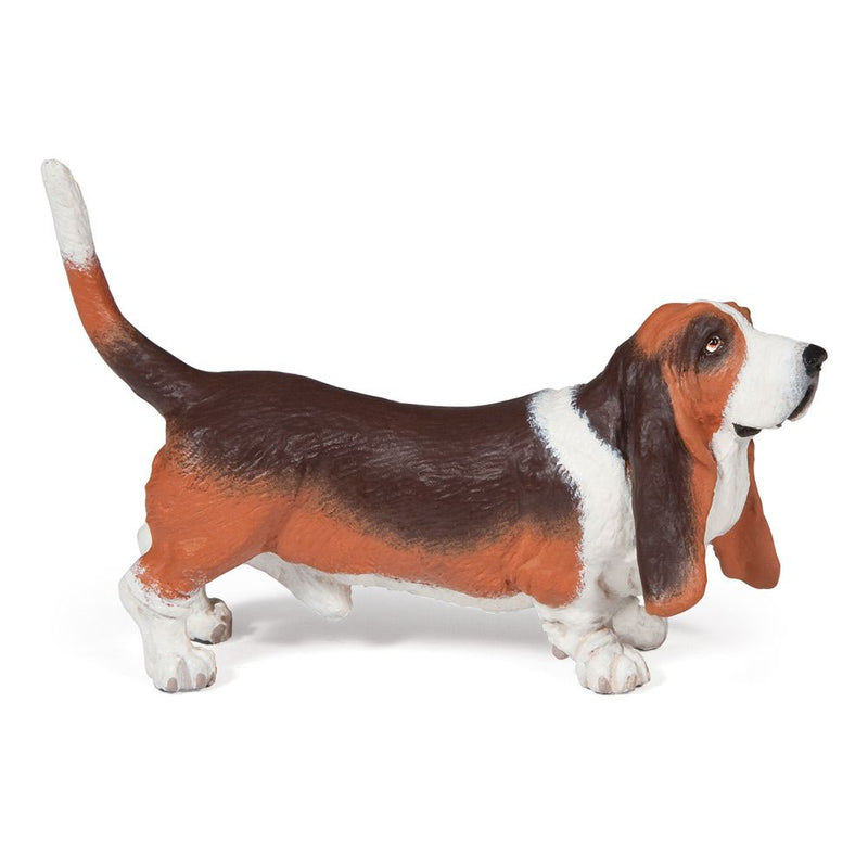PAPO Dog and Cat Companions Basset Hound Toy Figure, 3 Years or Above, Multi-colour