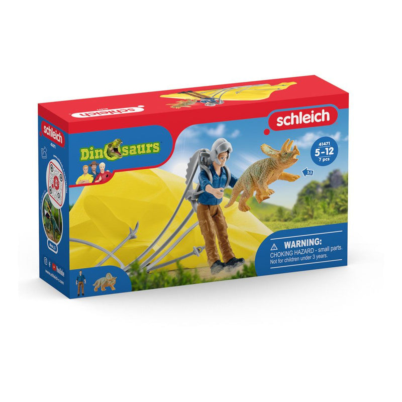 SCHLEICH Dinosaurs Parachute Rescue Toy Playset, 4 to 12 Years, Multi-colour