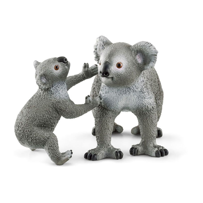 SCHLEICH Wild Life Koala Mother and Baby Toy Figure Set, 3 to 8 Years, Grey