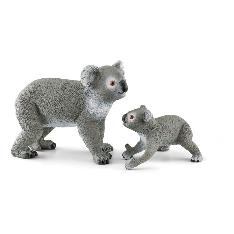SCHLEICH Wild Life Koala Mother and Baby Toy Figure Set, 3 to 8 Years, Grey