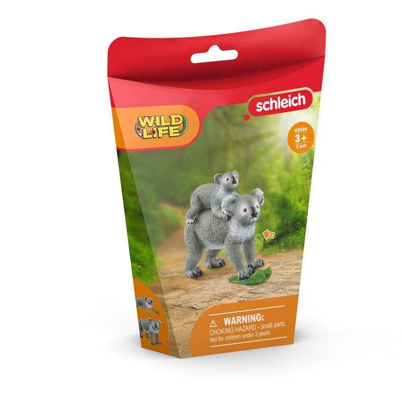 SCHLEICH Wild Life Koala Mother and Baby Toy Figure Set, 3 to 8 Years, Grey