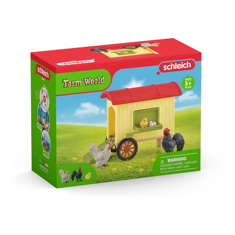 SCHLEICH Farm World Mobile Chicken Coop Toy Playset, 3 to 8 Years, Multi-colour
