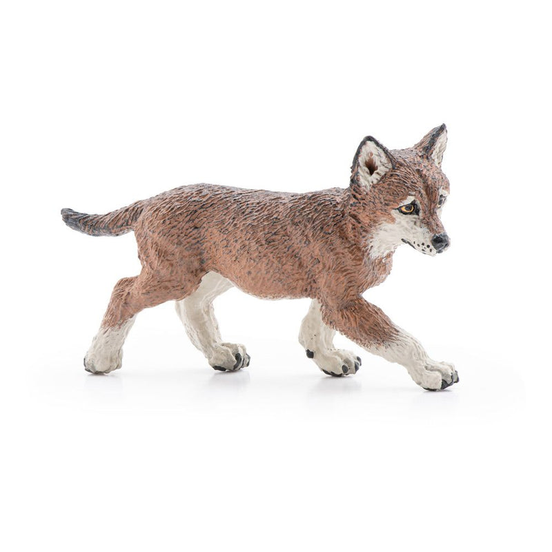 PAPO Wild Animal Kingdom Wolf Cub Toy Figure, 10 Months or Above, Brown