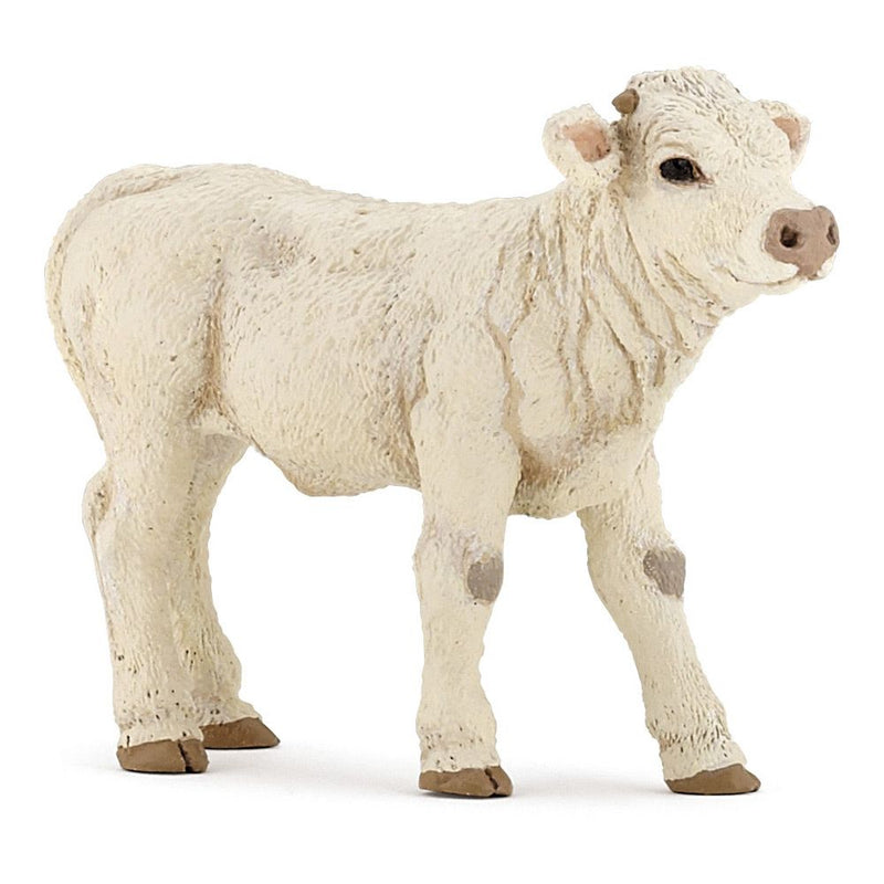 PAPO Farmyard Friends Charolais Calf Toy Figure, 10 Months or Above, White