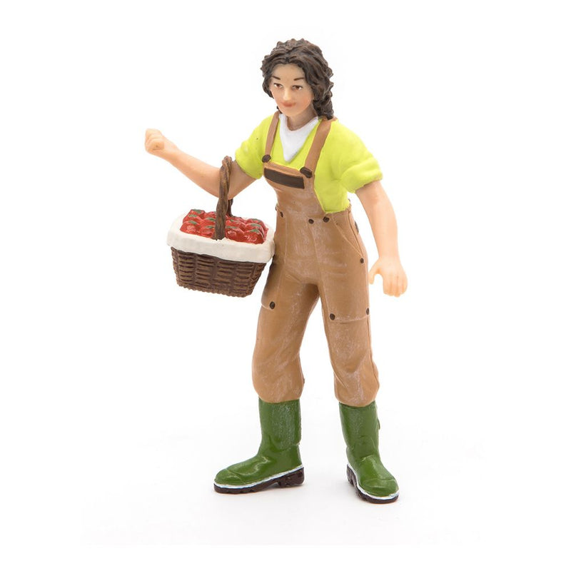 PAPO Farmyard Friends Woman Farmer with Basket Toy Figure, 3 Years or Above, Multi-colour