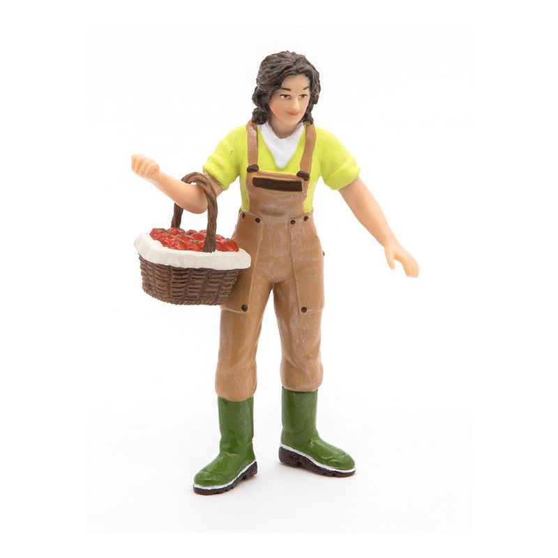 PAPO Farmyard Friends Woman Farmer with Basket Toy Figure, 3 Years or Above, Multi-colour
