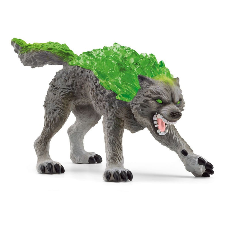 SCHLEICH Eldrador Creatures Granite Wolf Toy Figure, 7 to 12 Years, Grey/Green