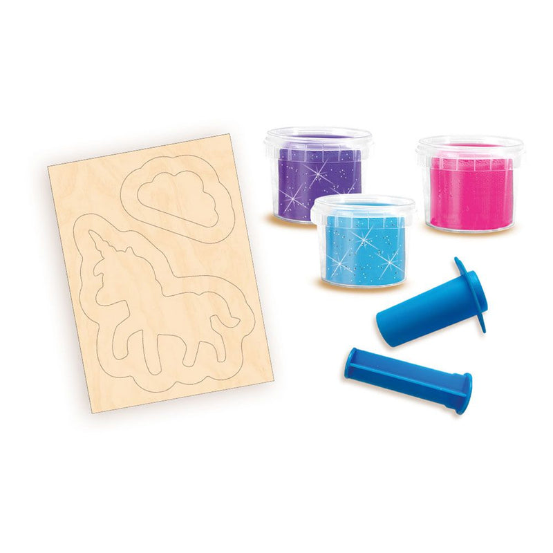 SES CREATIVE Unicorns Neon Glitter Modelling Dough Set, Three Years and Above