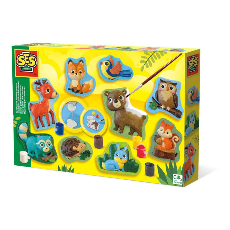 SES CREATIVE Forest Animals Casting and Painting Set, Five Years and Above