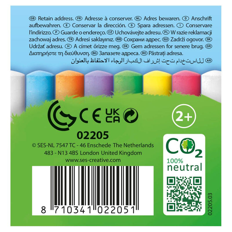 SES CREATIVE Playground Chalk Bucket, 8 Colours, Two Years and Above