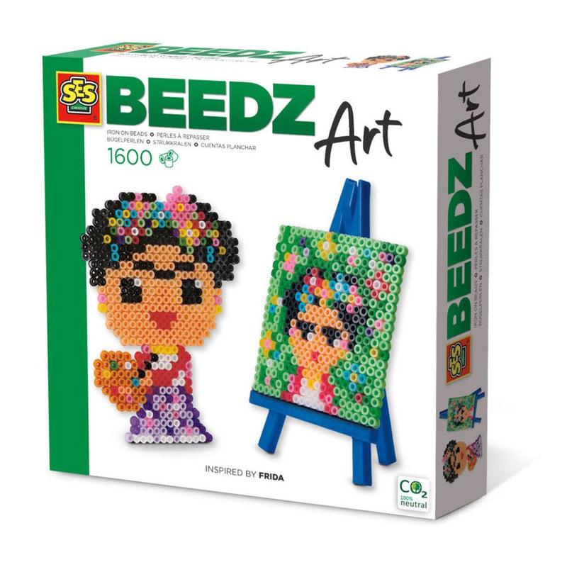 SES CREATIVE Beedz Mini Artist Frida 1600 Iron-on Beads Mosaic Art Kit, Twelve Years and Above