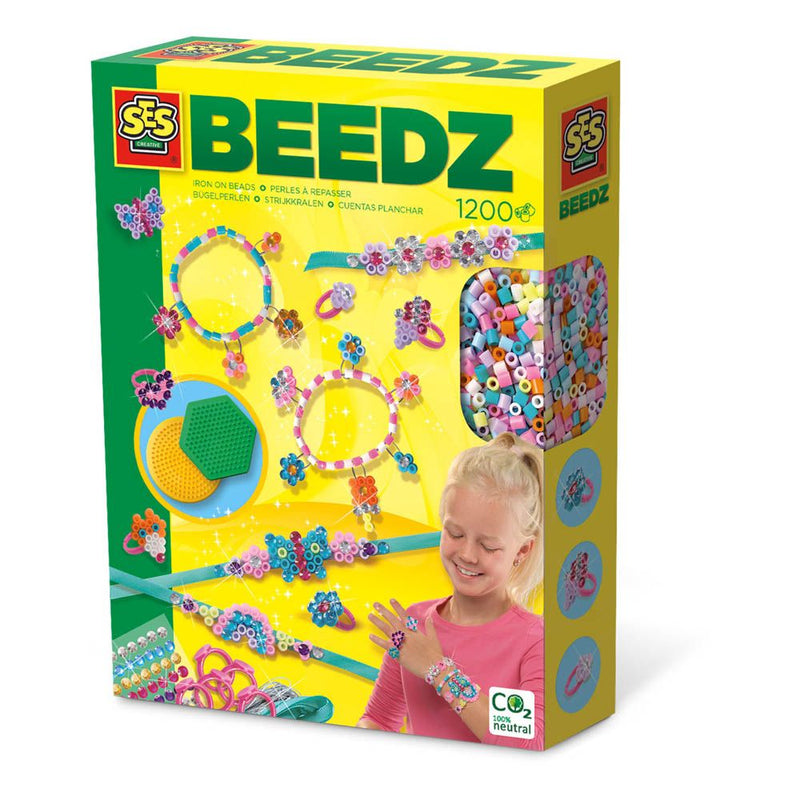 SES CREATIVE Beedz Diamond Jewellery 1200 Iron-on Beads Mosaic Art Kit, Five Years and Above