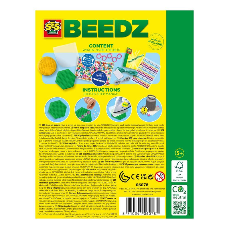 SES CREATIVE Beedz Diamond Jewellery 1200 Iron-on Beads Mosaic Art Kit, Five Years and Above