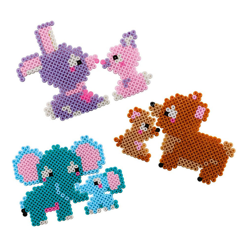 SES CREATIVE Beedz Cute Family Animals 1800 Iron-on Beads Mosaic Art Kit, Five Years and Above