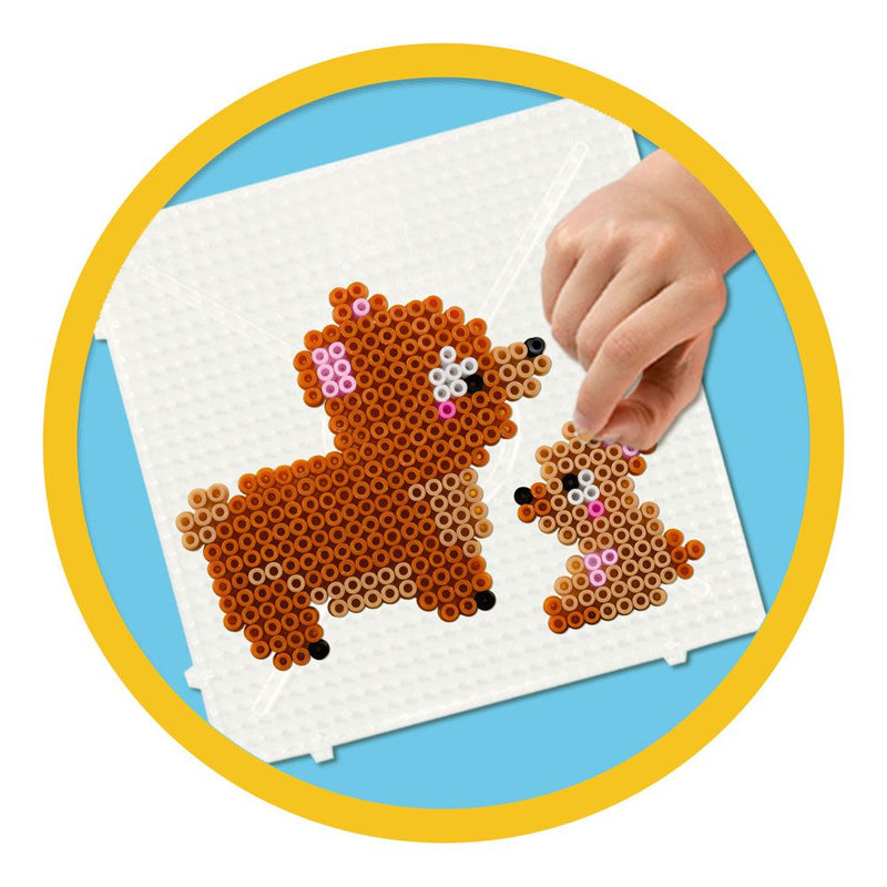 SES CREATIVE Beedz Cute Family Animals 1800 Iron-on Beads Mosaic Art Kit, Five Years and Above
