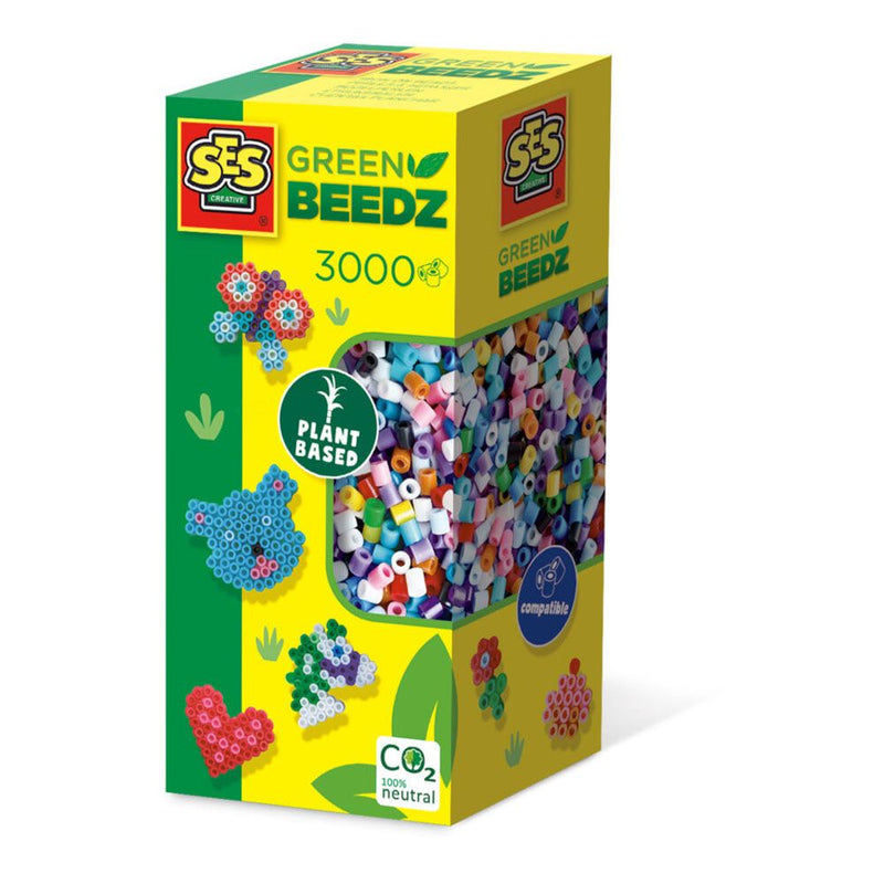 SES CREATIVE Beedz Green 3000 Iron-on Beads Mosaic Art Kit, Five Years and Above