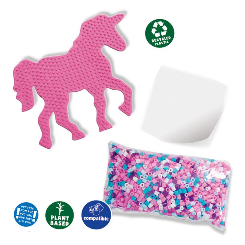 SES CREATIVE Beedz Unicorn Green 1800 Iron-on Beads Mosaic Art Kit, Five Years and Above