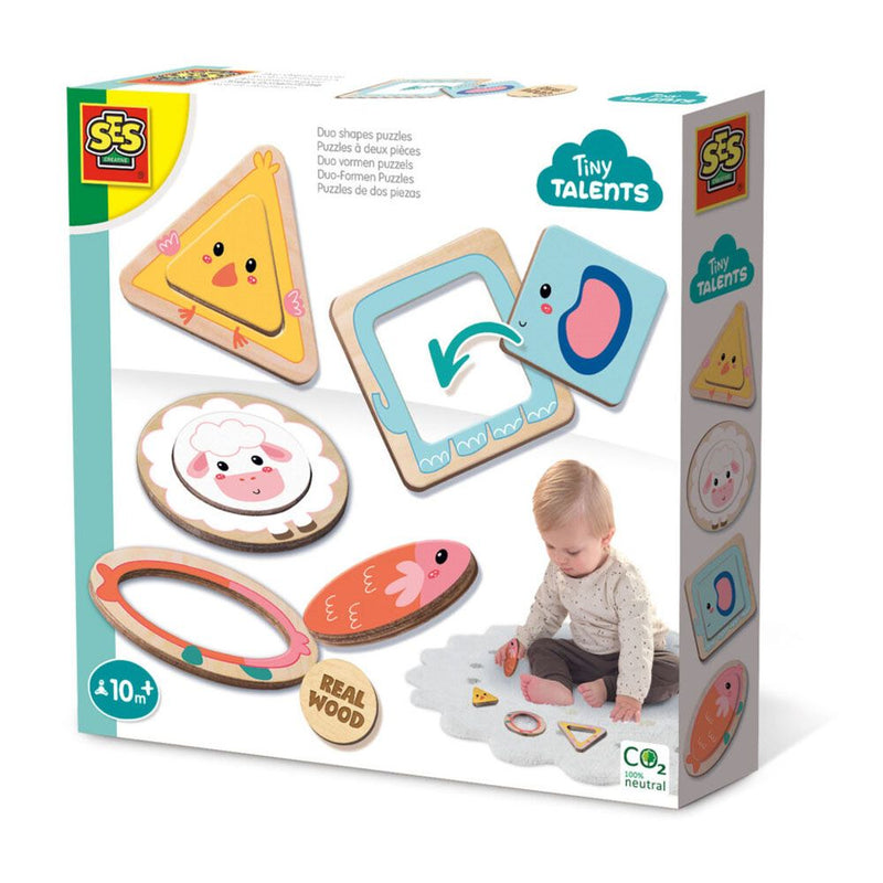 SES CREATIVE Tiny Talents Duo Shapes Puzzles, 10 Months and Above