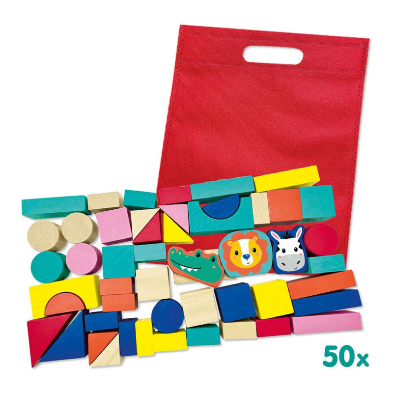 SES CREATIVE Tiny Talents Wooden Building Blocks, 12 Months and Above
