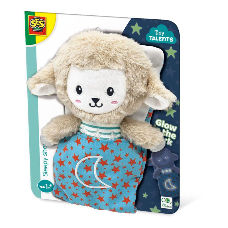 SES CREATIVE Tiny Talents Sleepy Sheep Night Buddy Glow-in-the-Dark, 1 Months and Above