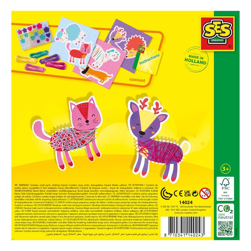 SES CREATIVE Yarn Wrap Animals Craft Kit, 3 to 6 Years