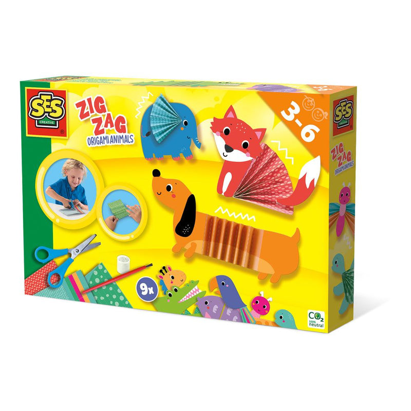 SES CREATIVE Zig Zag Origami Animals Kit, 3 to 6 Years