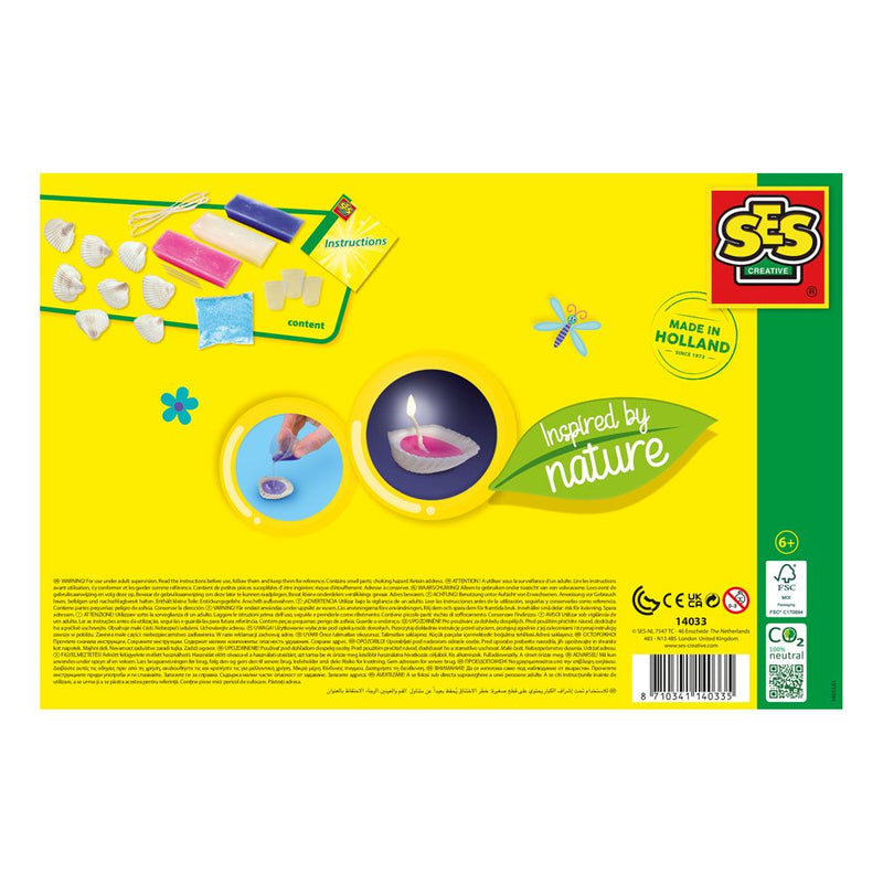 SES CREATIVE Inspired By Nature Shell Candle Making Kits, Six Years and Above