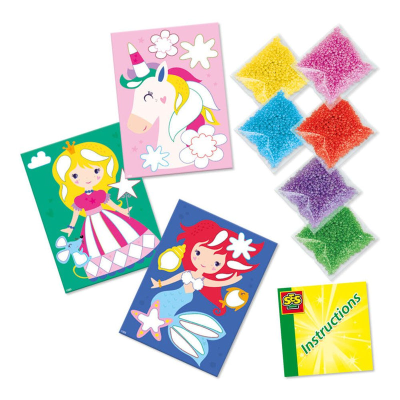 SES CREATIVE Glass Beads Pictures Colouring Set, Three Years and Above