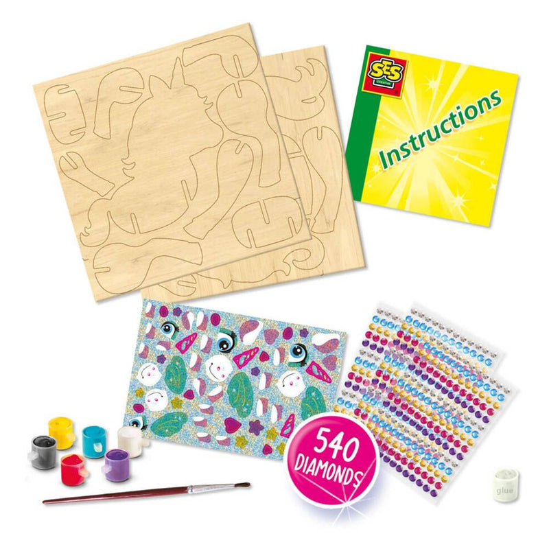 SES CREATIVE 3D Unicorns Diamond Painting Kit, Five Years and Above