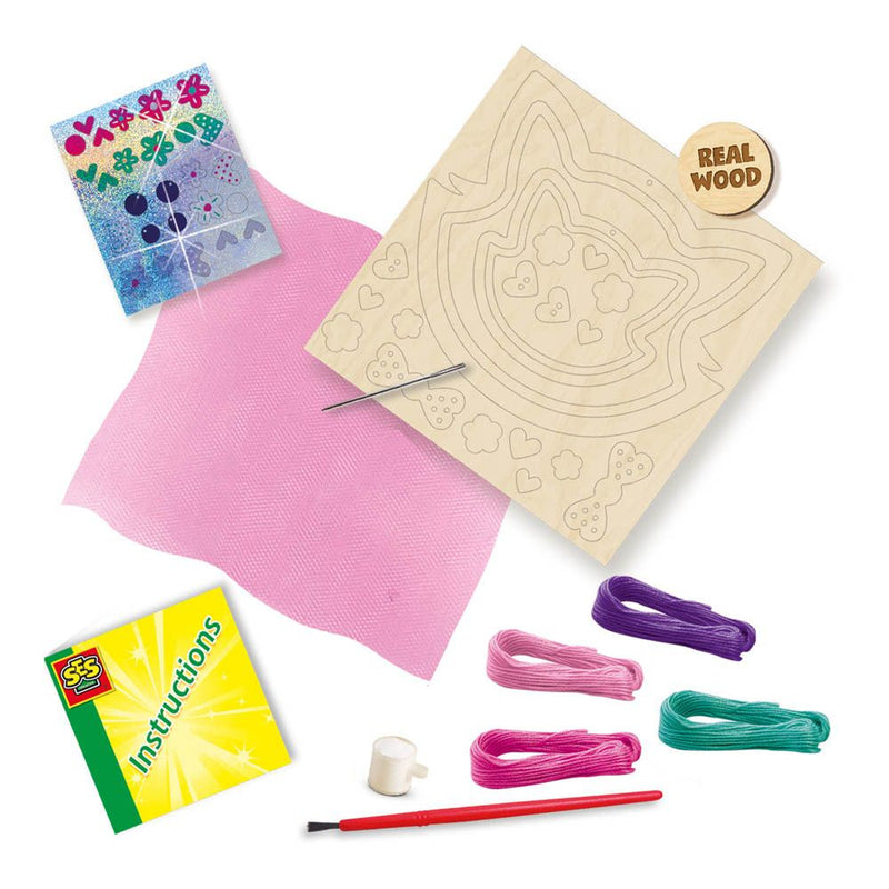 SES CREATIVE Cat Tulle Embroidery Set, Six Years and Above
