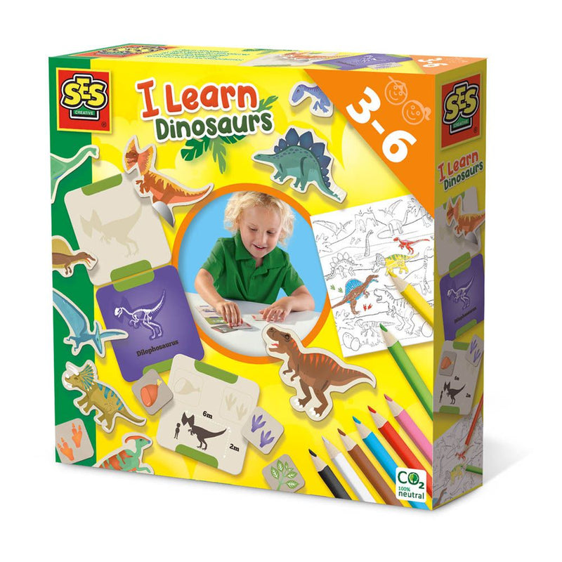 SES CREATIVE I Learn Dinosaurs Colouring Set, 3 to 6 Years