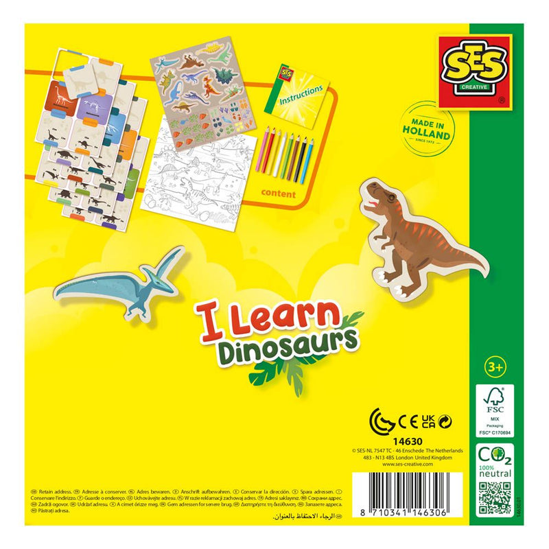 SES CREATIVE I Learn Dinosaurs Colouring Set, 3 to 6 Years