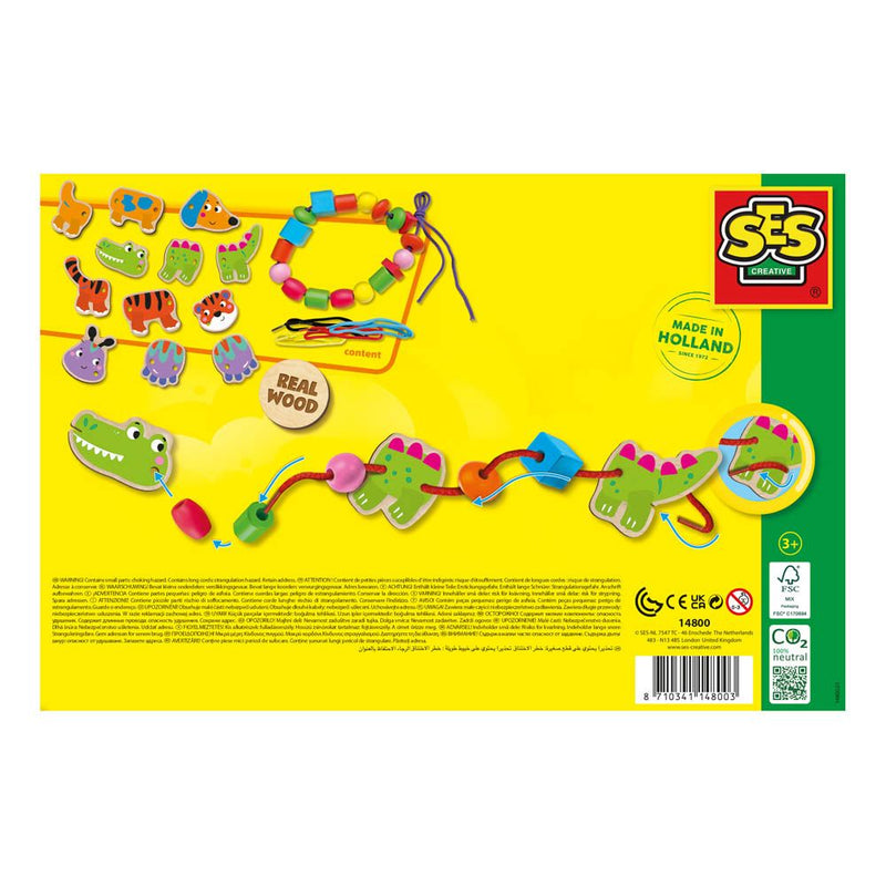 SES CREATIVE Lacing Animals Bead Set, 3 to 6 Years