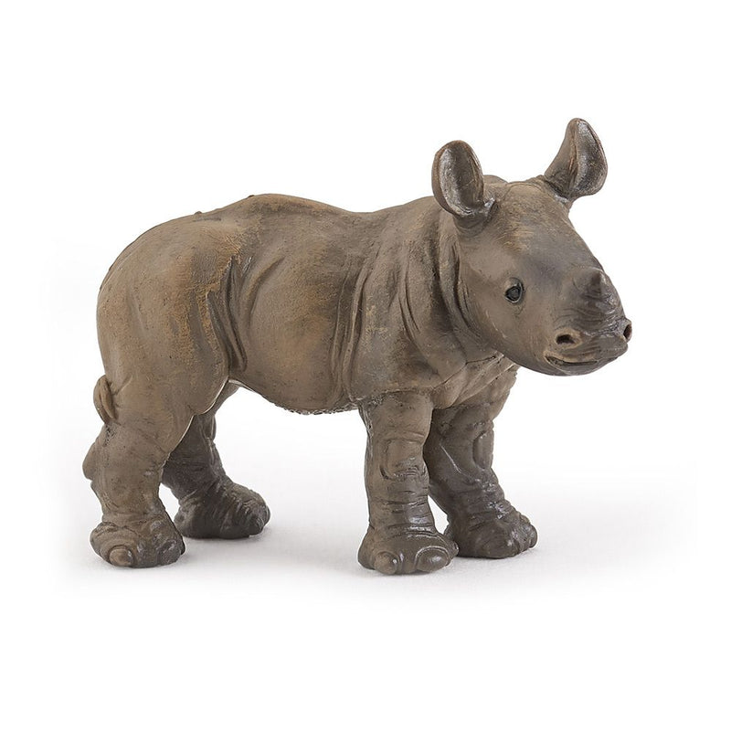 PAPO Wild Animal Kingdom Rhinoceros Calf Toy Figure, 10 Months or Above, Brown