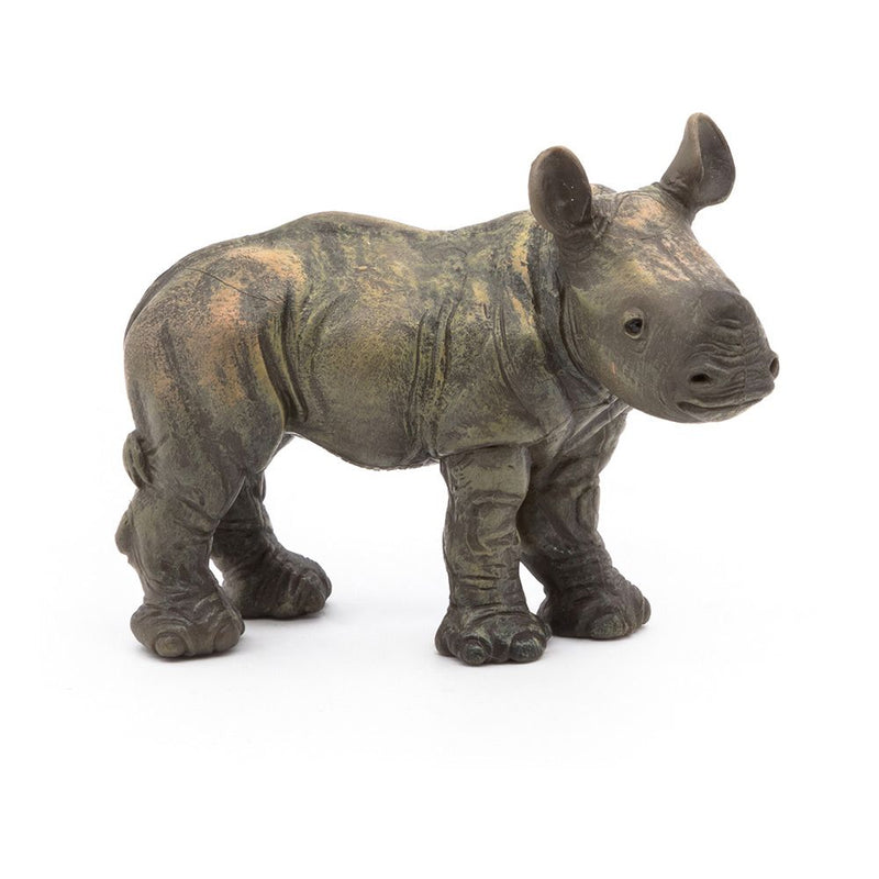PAPO Wild Animal Kingdom Rhinoceros Calf Toy Figure, 10 Months or Above, Brown