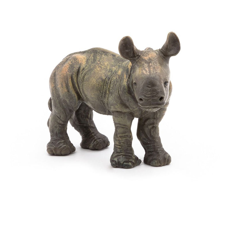 PAPO Wild Animal Kingdom Rhinoceros Calf Toy Figure, 10 Months or Above, Brown